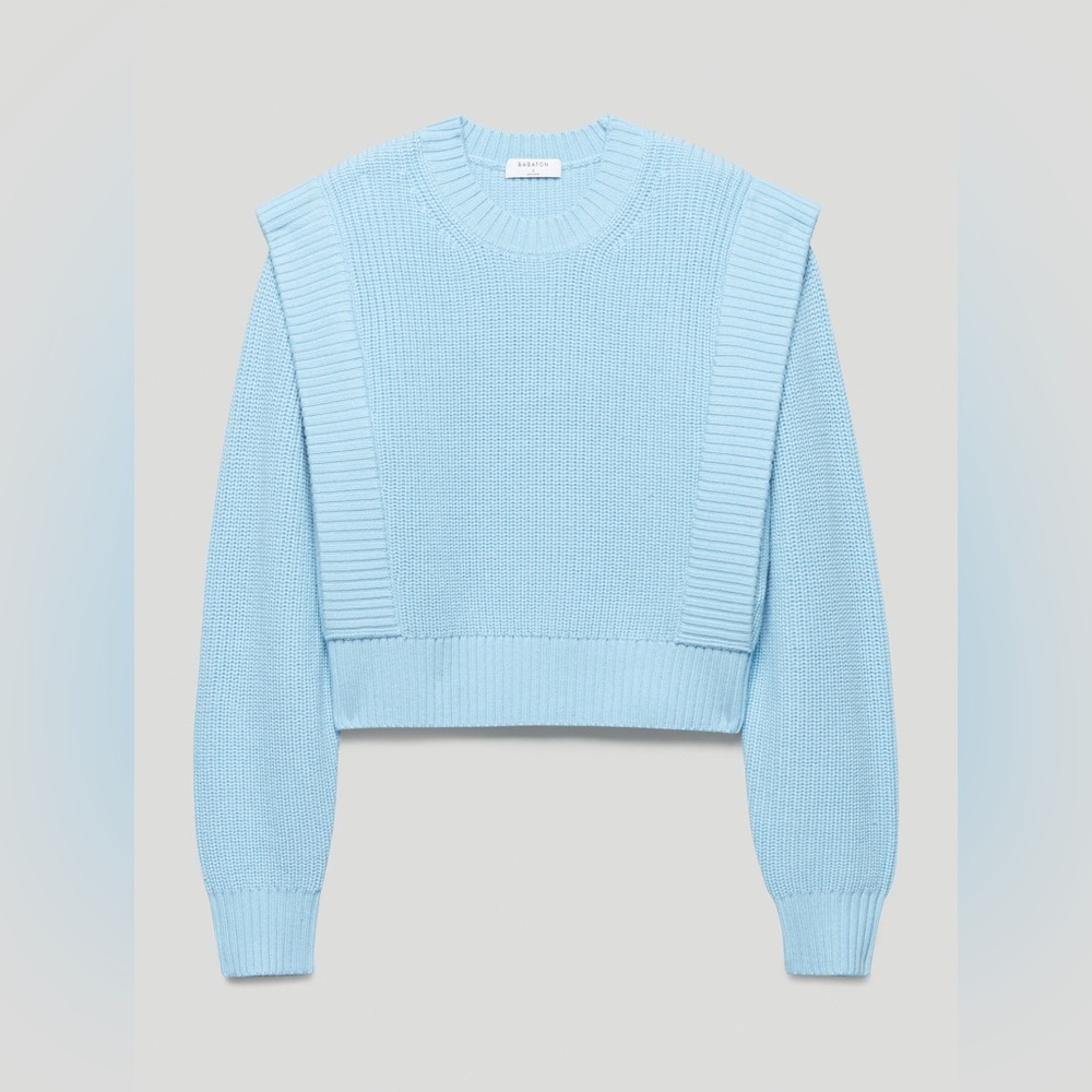 Babaton Light Blue Crew Neck Sweater